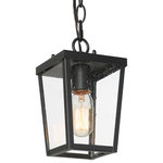 LNC - LNC Farmhouse 1-Light Black Outdoor Pendant Lighting With Glass - Accent your house with this black modern farmhouse square pendant light from LNC. The hanging pendant light is crafted of sturdy metal in black finish and with seeded glass shade to create a timeless simple stylish look. Featuring with transitional style, this outdoor lighting goes with most of the home decor such as farmhouse, industrial, modern, rustic coastal. A vintage bulb is recommended for this outdoor hanging lantern lighting and the light bulb is fully visible through the seeded glass shades, providing enough illumination to your porch, bathroom, entryway, etc.