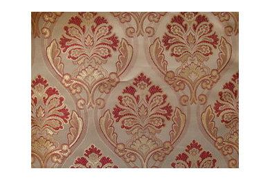 * 5 Meter * Zagreb Red Floral Jacquard Curtain Fabric upholstery Material