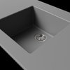 Transolid Zero 30"x18" silQ Granite Single Bowl Kitchen Sink, Total Black
