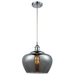 Innovations Lighting - 1-Light Large Fenton 11" Mini Pendant, Polished Chrome, Glass: Plated Smoke - A truly dynamic fixture, the Ballston fits seamlessly amidst most decor styles. Its sleek design and vast offering of finishes and shade options makes the Ballston an easy choice for all homes.