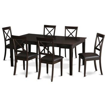 7-Piece Dining Room Set, Dinette Table With Leaf And 6 Dinette Chairs