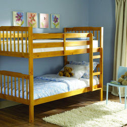 B27-1 THE TODD KIDS CLEAN DESIGN PINE WOOD TWIN TWIN BUNK BEDS - Bunk Beds