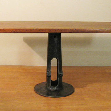 Vintage Industrial Butcher Block Dining Table