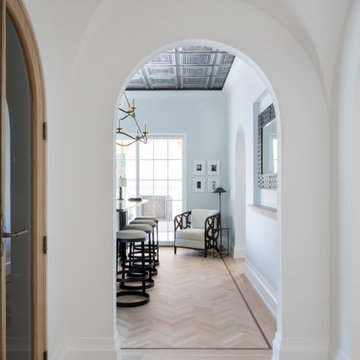 Detailed herringbone wood floor