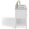 Arcadia Bath Vanity, White, 72", Gold Hardware, Double Sink, Freestanding