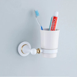 Brass NEW Roasted white Porcelain Bathroom Single Tooth Brush Holder TBH1026 - Bathroom Accessories