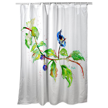 Betsy Drake Bird & Blackberries Shower Curtain