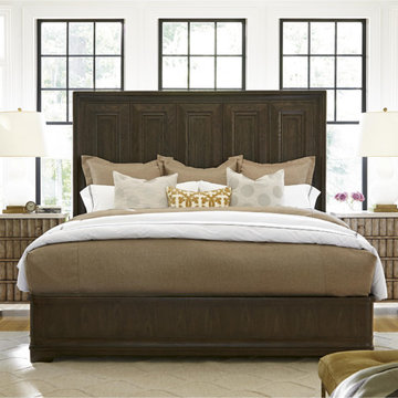 California Rustic White Oak Queen Panel Bed