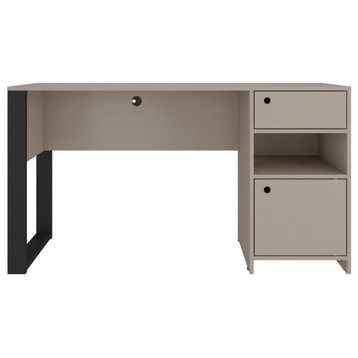 Techni Mobili Modern Style Industrial Writing Desk With Storage, Gray