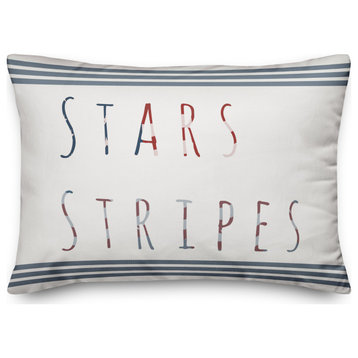 Stars and Stripes Typography 14"x20" Spun Poly Pillow