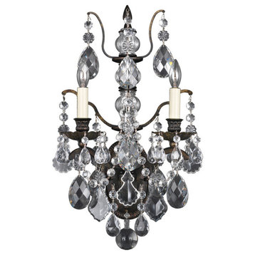 Bordeaux 2-Light Wall Sconce, Heirloom Gold, Clear Legacy Crystal