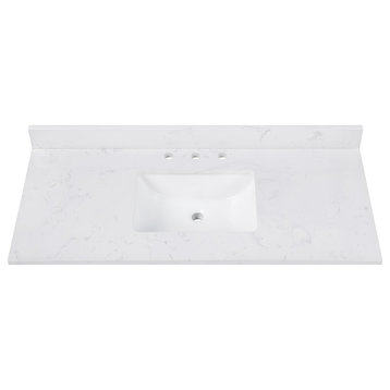 Avanity 49 in. Cala White Engineered Stone Top with Rectangular Sink