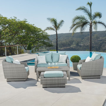 Cannes™ 5pc Love & Club Seating Set - Spa Blue