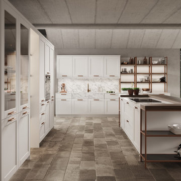 Cuisine avec cadres style rustique