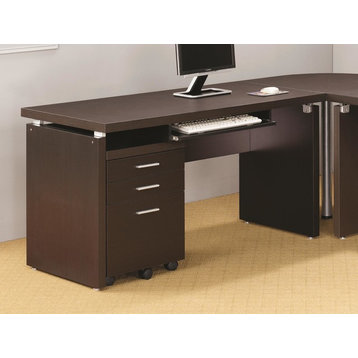 Coaster Skylar Wood Computer Desk with Keyboard Drawer Cappuccino