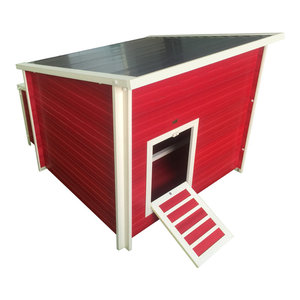 Red Barn Chicken Coop With Roof Top Planter Contemporary Small
