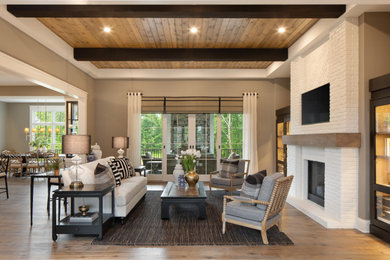 Example of a beach style family room design in Cincinnati