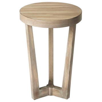 Accent Table Modern Contemporary Circular Center Base Driftwood