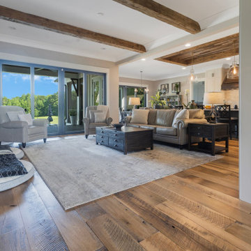 Original Face Skip Planed Reclaimed Oak Solid Plank Flooring and Hand Hewn Box B