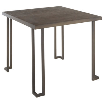 Roman Dinette Table, Metal Frame, Wood Top