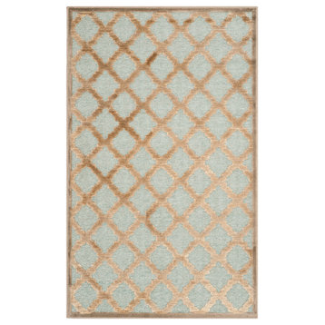 Safavieh Paradise Collection PAR350 Rug, Mouse/Aqua, 2'7" X 4'