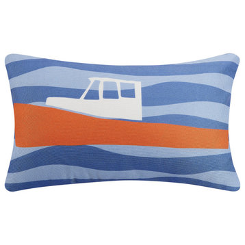 Lobster Cove Boat Digital Printed Pillow