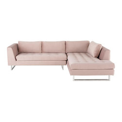 Nuevo - Blush / Right Hand / Silver - Sectional Sofas