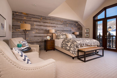 Transitional master carpeted bedroom photo in Denver