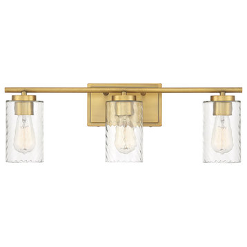 3-Light Bathroom Vanity Light in Natural Brass (M80038NB)