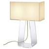 Tube Top Table Lamp, White/Clear, 27"