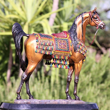 "The Treasure" traditional Arabian Horse Bronze Sculpture