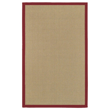 Bay Contemporary Area Rug, Red, 5'x8' Rectangle
