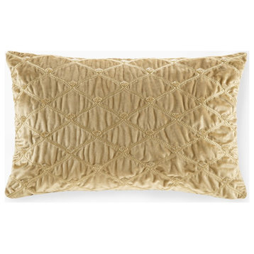 Croscill Aumont Velvet Oblong Pillow, Goose Feather, Gold