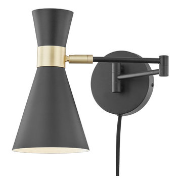 Beaker Plug-In Wall Sconce, Black