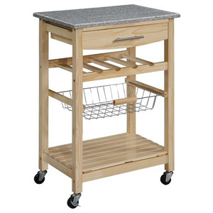 Oceanstar Bamboo Kitchen Trolley Transitional Islands Oceanstar Bamboo Kitchen Trolley