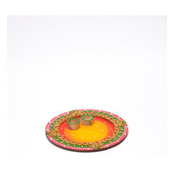 Wood Clay Pooja Thali - Holiday Decorations
