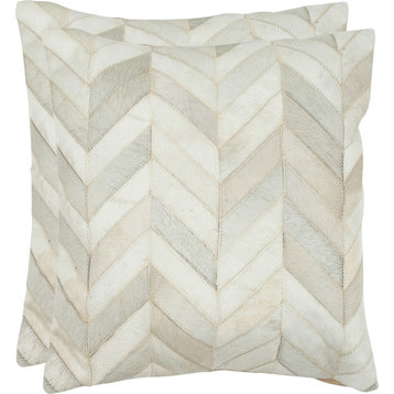 Marley Pillow (Set of 2) - Multi, White, Down Feather, 18"x18"