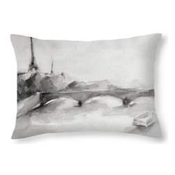 Gray Paris Bridge French Style Decorative Pillows - Decorative Pillows