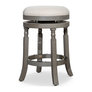 Weathered Gray/ Beige Fabric Seat