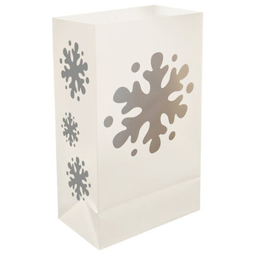 Plastic Luminaria Bags, Snowflake, Set of 12