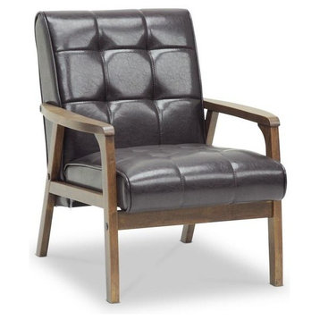 Baxton Studio Mid-Century Masterpieces Club Chair-Brown