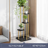 Multi-Shelves Nordic Luxury Plant Stand, Black, H48.4"