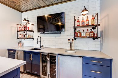 Home bar - transitional home bar idea in Birmingham