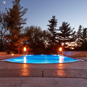 Linden Estates Travertine Poolscape