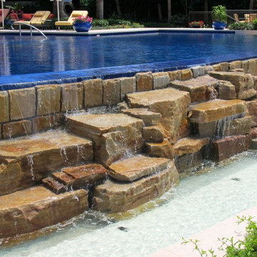 Infinity edge pool waterfall