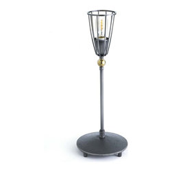 Lotus 4" Table Lamp | Black Brushed Steel - Table Lamps