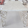 Soho White Volakas Natural Marble Dining Table 86.6"