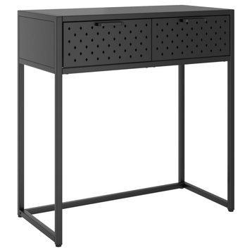 vidaXL Console Table Entryway Table Hall Side Table Drawer Anthracite Steel