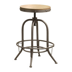 Coaster Home Furnishings - Coaster Adjustable Bar Stool, Weathered Brown/Graphite, Set of 2 - Bar Stools and Counter Stools