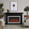 Real Flame Sonia 69" Landscape Solid Wood and Glass Electric Fireplace in Black